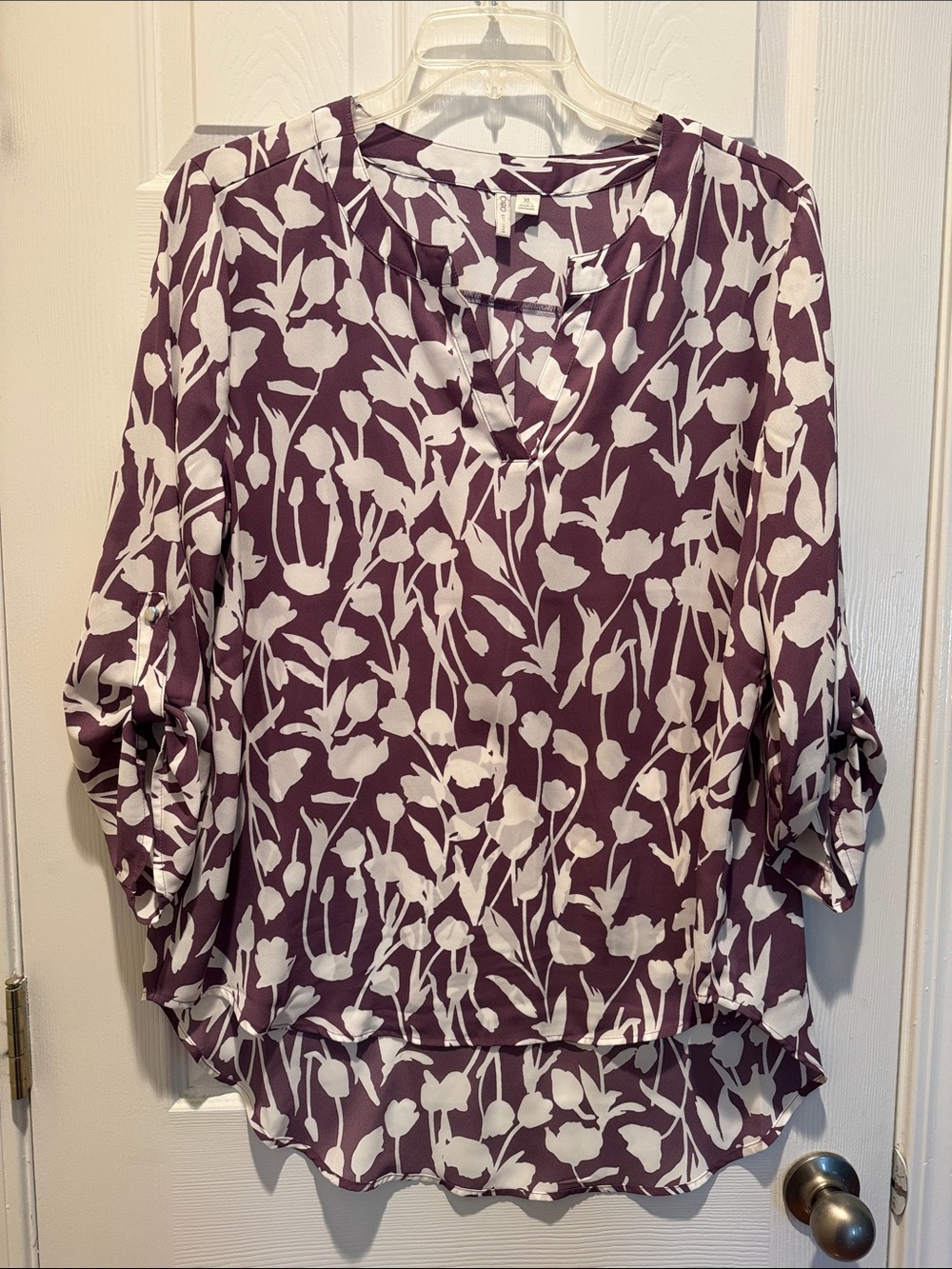 Women's Plum Floral Blouse - CATO Brand